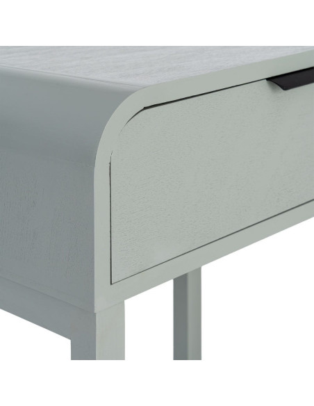Table de chevet arrondie scandinave moderne 1 tiroir 1 étagère Bois MDF Bois de pin Vert clair Veliona 