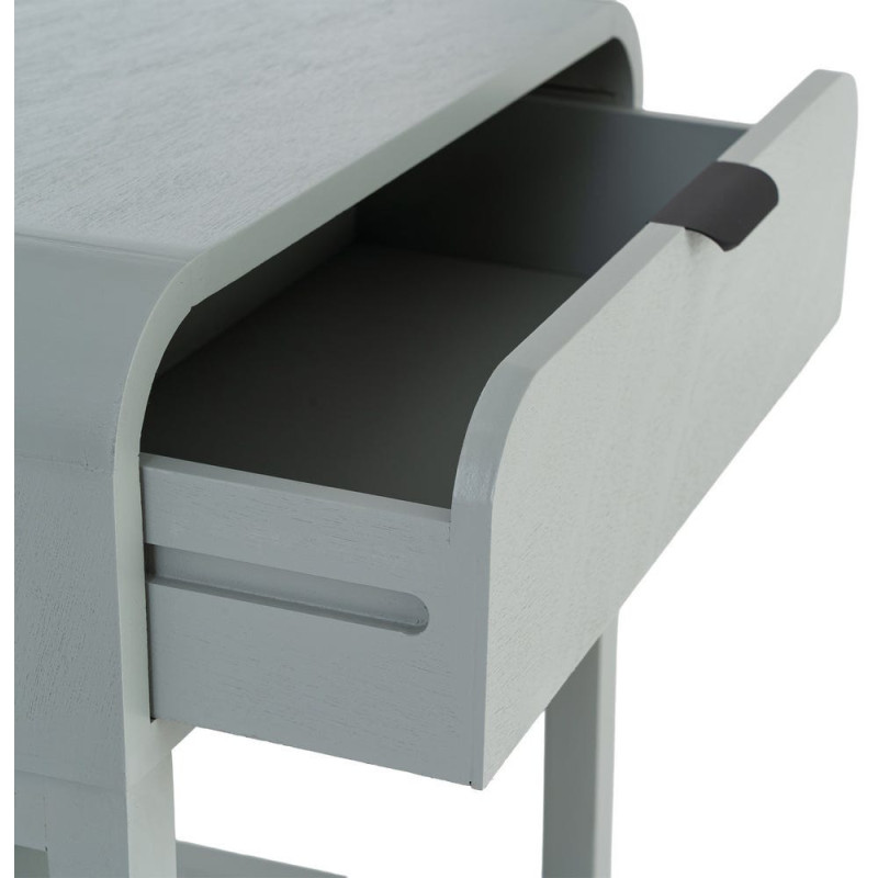 Table de chevet arrondie scandinave moderne 1 tiroir 1 étagère Bois MDF Bois de pin Vert clair Veliona 