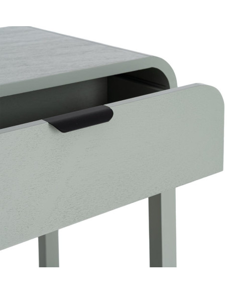 Table de chevet arrondie scandinave moderne 1 tiroir 1 étagère Bois MDF Bois de pin Vert clair Veliona 