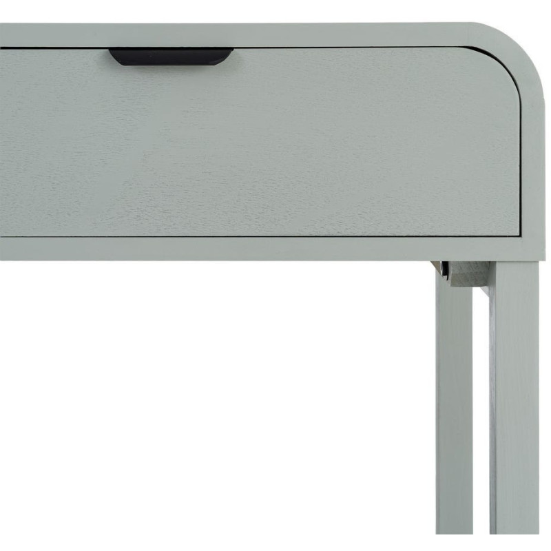Table de chevet arrondie scandinave moderne 1 tiroir 1 étagère Bois MDF Bois de pin Vert clair Veliona 