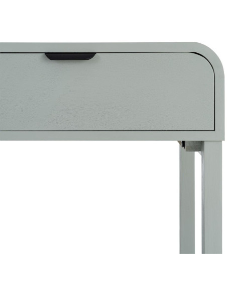 Table de chevet arrondie scandinave moderne 1 tiroir 1 étagère Bois MDF Bois de pin Vert clair Veliona 