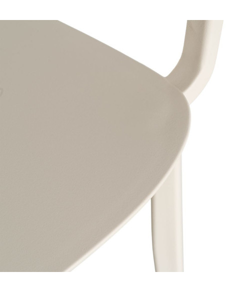 Lot de 4 Chaises de jardin design avec accoudoirs Polypropylène Blanc crème Bahiana 