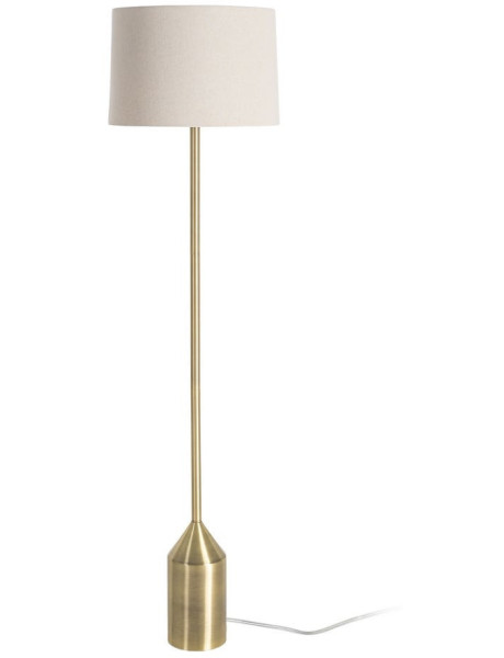 Lampadaire sur pied moderne minimaliste chic H 156 cm Métal Doré Lin Beige Aurémia 