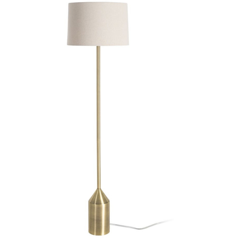 Lampadaire sur pied moderne minimaliste chic H 156 cm Métal Doré Lin Beige Aurémia 