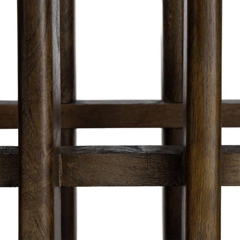 Grande Console design Ovale 160 cm Marbre Beige Bois de manguier Marron foncé Stravé 