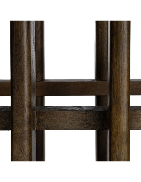 Grande Console design Ovale 160 cm Marbre Beige Bois de manguier Marron foncé Stravé 