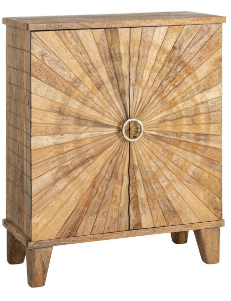 Buffet design ethnique chic Bas 2 portes Bois de manguier Naturel Solarys 