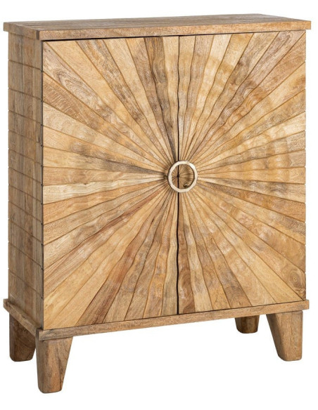 Buffet design ethnique chic Bas 2 portes Bois de manguier Naturel Solarys 