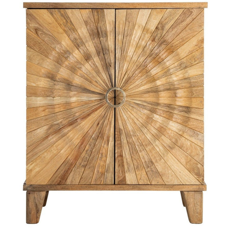 Buffet design ethnique chic Bas 2 portes Bois de manguier Naturel Solarys 