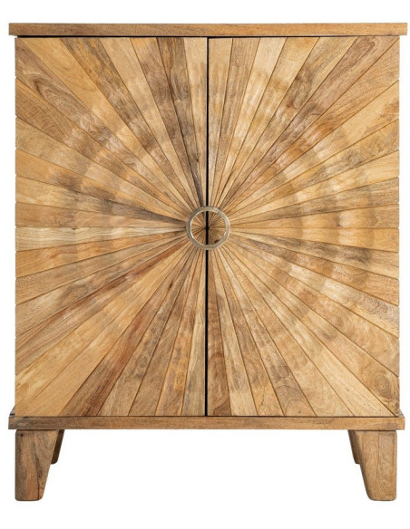 Buffet design ethnique chic Bas 2 portes Bois de manguier Naturel Solarys 