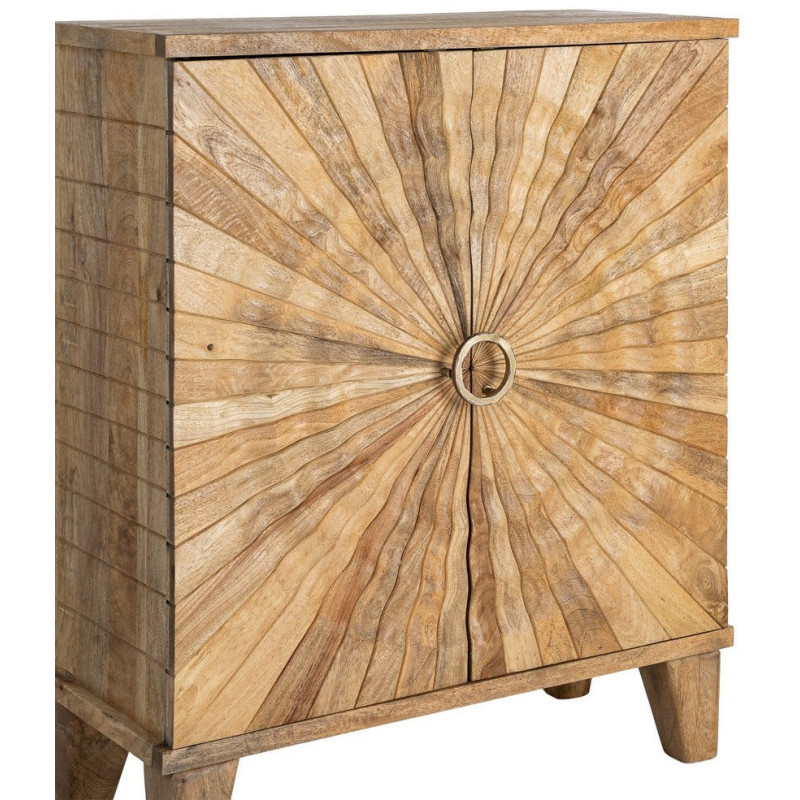 Buffet design ethnique chic Bas 2 portes Bois de manguier Naturel Solarys 
