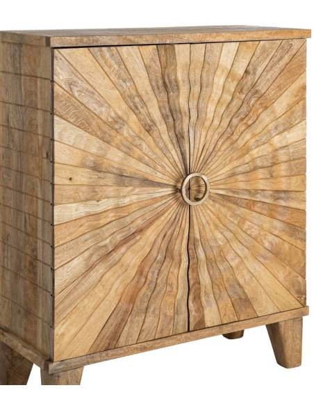 Buffet design ethnique chic Bas 2 portes Bois de manguier Naturel Solarys 