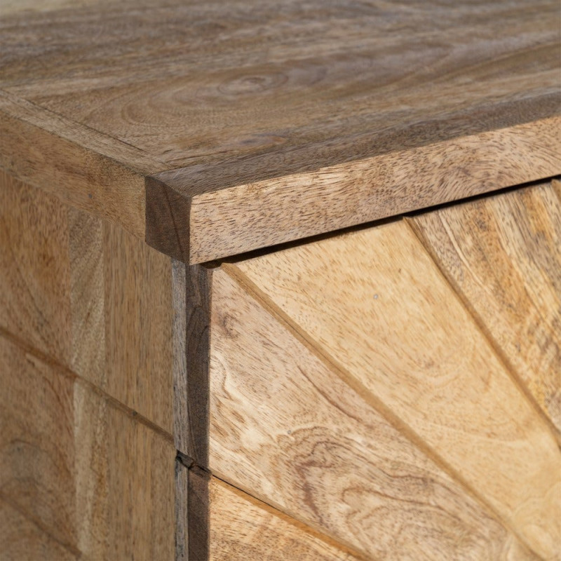 Buffet design ethnique chic Bas 2 portes Bois de manguier Naturel Solarys 