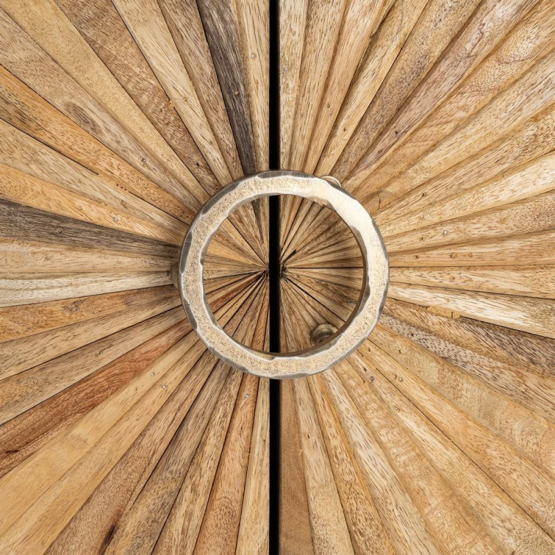 Buffet design ethnique chic Bas 2 portes Bois de manguier Naturel Solarys 