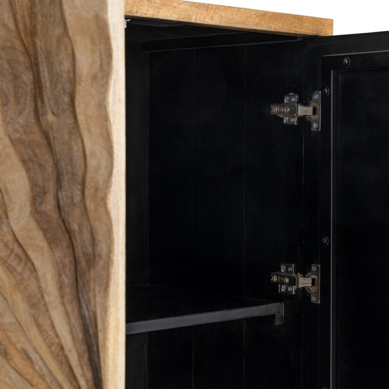 Buffet design ethnique chic Bas 2 portes Bois de manguier Naturel Solarys 
