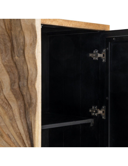 Buffet design ethnique chic Bas 2 portes Bois de manguier Naturel Solarys 