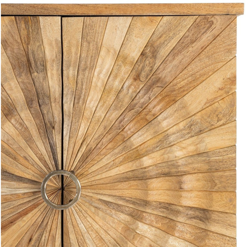 Buffet design ethnique chic Bas 2 portes Bois de manguier Naturel Solarys 