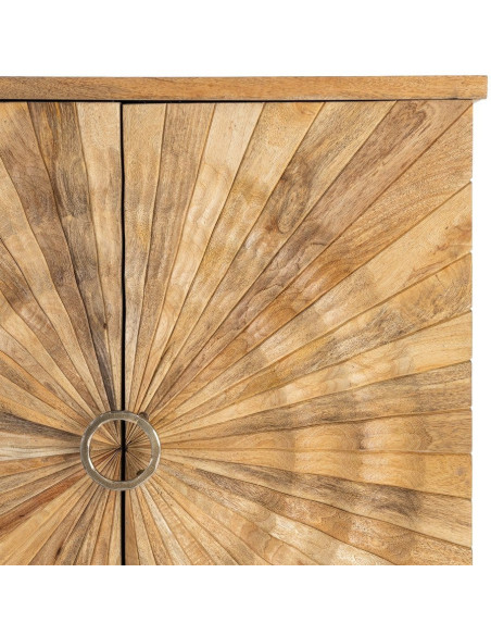 Buffet design ethnique chic Bas 2 portes Bois de manguier Naturel Solarys 