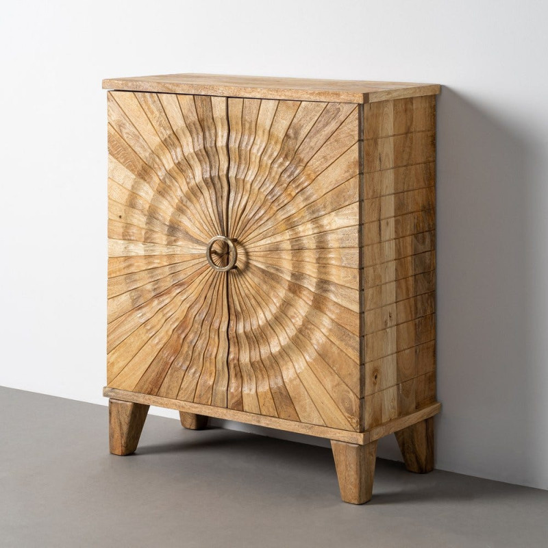 Buffet design ethnique chic Bas 2 portes Bois de manguier Naturel Solarys 
