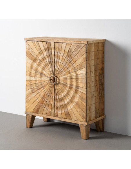 Buffet design ethnique chic Bas 2 portes Bois de manguier Naturel Solarys 