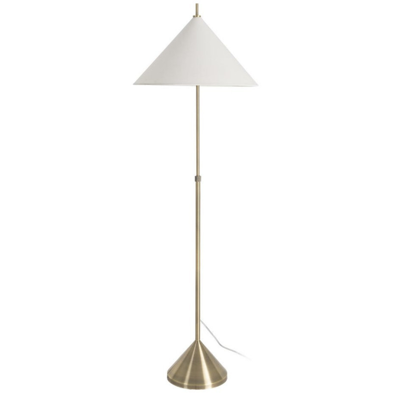 Grand Lampadaire sur pied design minimaliste H 171 cm Métal Doré Lin Blanc Soléania 