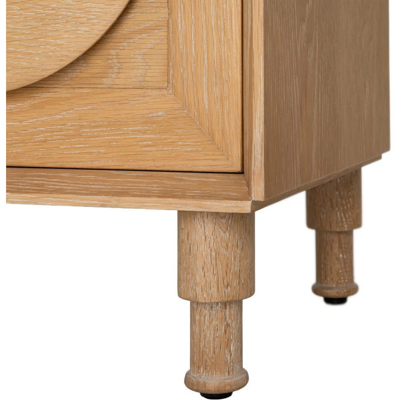 Grand Buffet bahut design mid century Bas 5 portes 5 tiroirs 240 cm Bois de chêne Naturel Rondys 