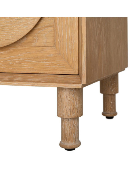 Grand Buffet bahut design mid century Bas 5 portes 5 tiroirs 240 cm Bois de chêne Naturel Rondys 