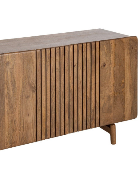 Buffet japandi minimaliste Bas 3 portes 160 cm Bois de manguier Naturel Kyvora 