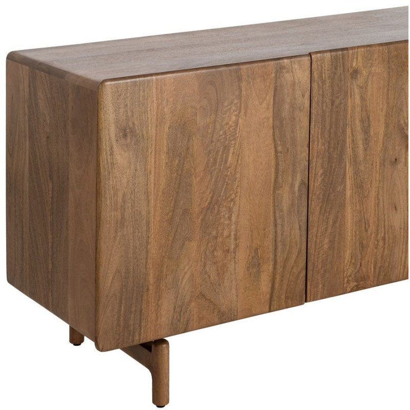 Buffet japandi minimaliste Bas 3 portes 160 cm Bois de manguier Naturel Kyvora 