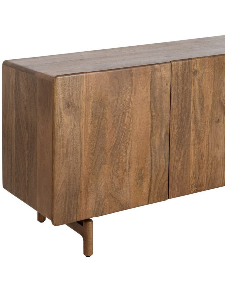 Buffet japandi minimaliste Bas 3 portes 160 cm Bois de manguier Naturel Kyvora 