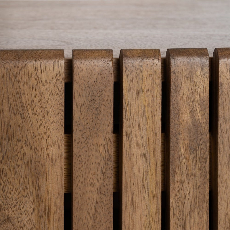 Buffet japandi minimaliste Bas 3 portes 160 cm Bois de manguier Naturel Kyvora 