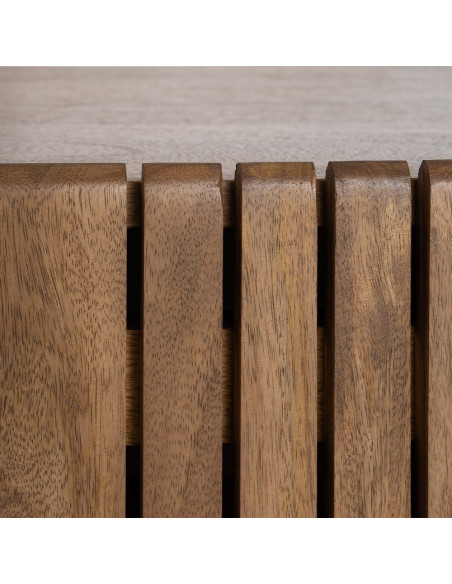 Buffet japandi minimaliste Bas 3 portes 160 cm Bois de manguier Naturel Kyvora 