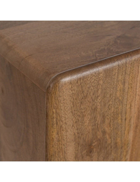 Buffet japandi minimaliste Bas 3 portes 160 cm Bois de manguier Naturel Kyvora 