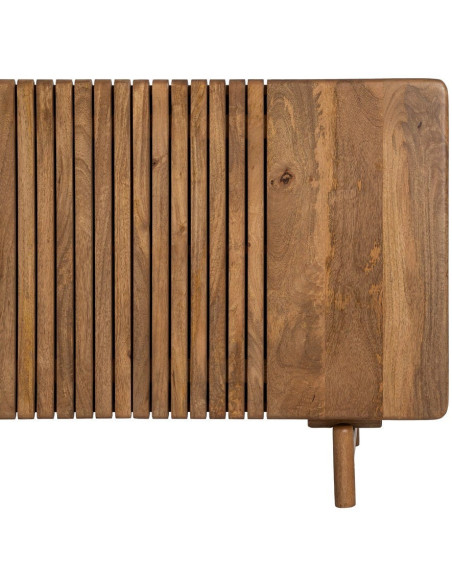 Buffet japandi minimaliste Bas 3 portes 160 cm Bois de manguier Naturel Kyvora 