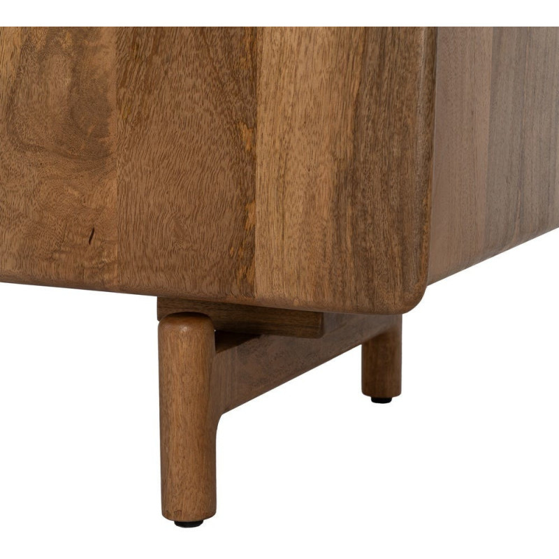 Buffet japandi minimaliste Bas 3 portes 160 cm Bois de manguier Naturel Kyvora 