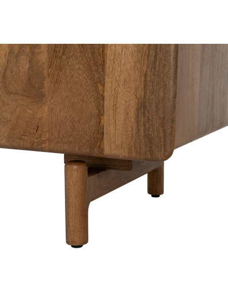 Buffet japandi minimaliste Bas 3 portes 160 cm Bois de manguier Naturel Kyvora 