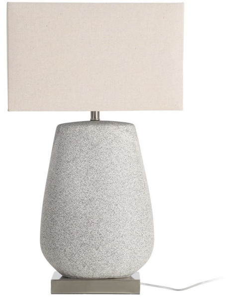Grande Lampe à poser design bord de mer Galet H 75 cm Céramique Gris Lin Beige Mineria 
