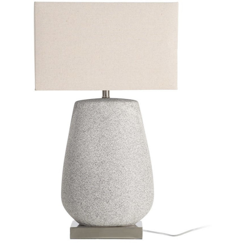 Grande Lampe à poser design bord de mer Galet H 75 cm Céramique Gris Lin Beige Mineria 