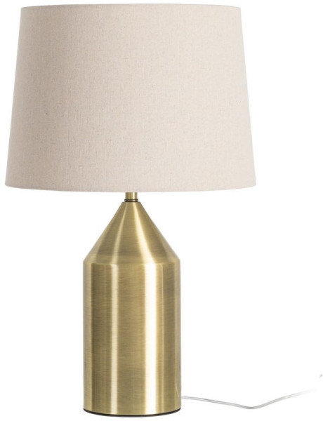 Grande Lampe à poser moderne minimaliste chic H 60 cm Métal Doré Lin Beige Aurémia 
