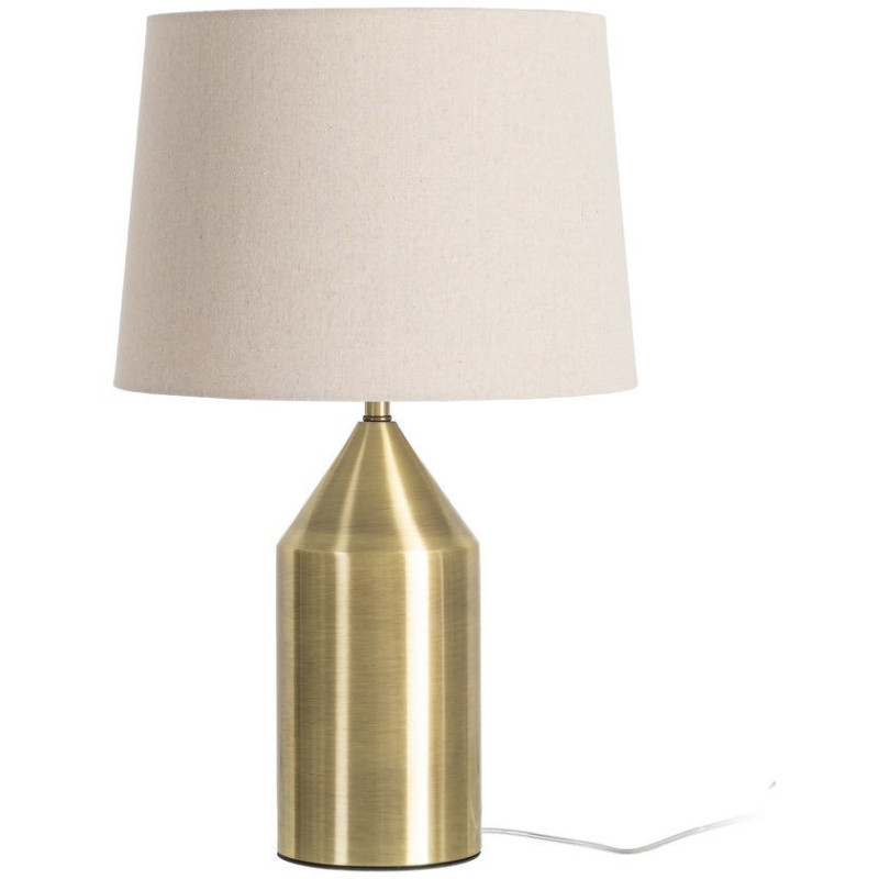 Grande Lampe à poser moderne minimaliste chic H 60 cm Métal Doré Lin Beige Aurémia 