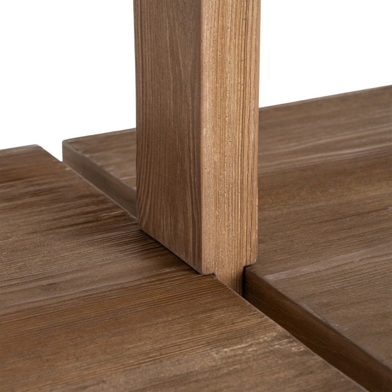Grande Bibliothèque design Japandi 4 portes 3 étagères Bois de pin Marron Ateléo 