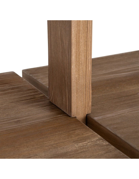 Grande Bibliothèque design Japandi 4 portes 3 étagères Bois de pin Marron Ateléo 