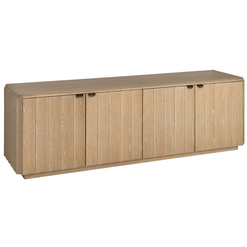 Grand Buffet bahut design scandinave Bas 4 portes 208 cm Bois de chêne Naturel Nordys 