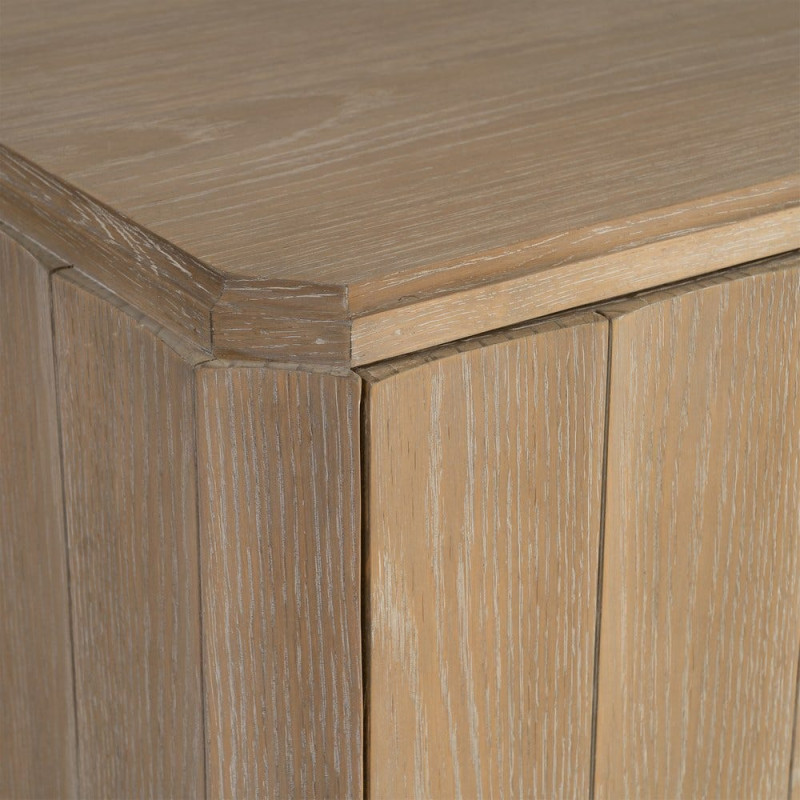 Grand Buffet bahut design scandinave Bas 4 portes 208 cm Bois de chêne Naturel Nordys 