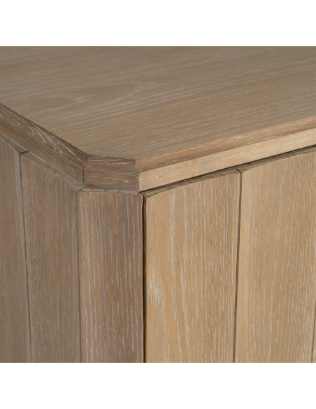 Grand Buffet bahut design scandinave Bas 4 portes 208 cm Bois de chêne Naturel Nordys 