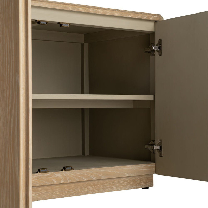 Grand Buffet bahut design scandinave Bas 4 portes 208 cm Bois de chêne Naturel Nordys 