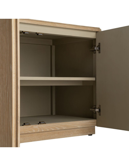 Grand Buffet bahut design scandinave Bas 4 portes 208 cm Bois de chêne Naturel Nordys 