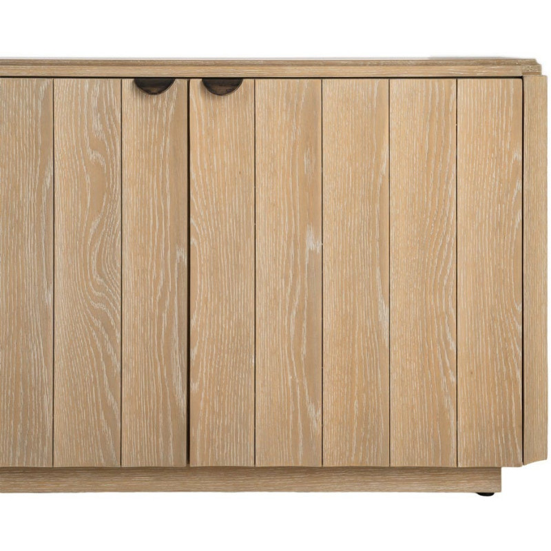 Grand Buffet bahut design scandinave Bas 4 portes 208 cm Bois de chêne Naturel Nordys 