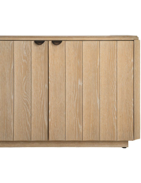 Grand Buffet bahut design scandinave Bas 4 portes 208 cm Bois de chêne Naturel Nordys 