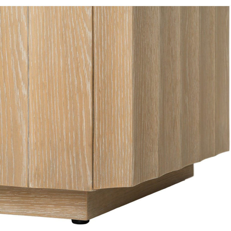Grand Buffet bahut design scandinave Bas 4 portes 208 cm Bois de chêne Naturel Nordys 